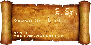 Ruszkai Szilárd névjegykártya