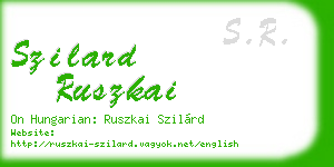 szilard ruszkai business card